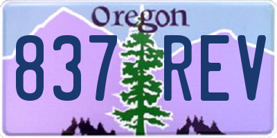OR license plate 837REV