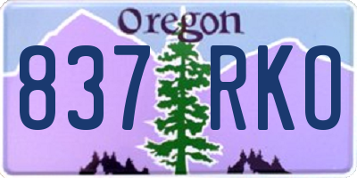OR license plate 837RKO