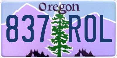 OR license plate 837ROL