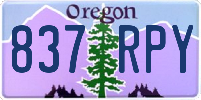OR license plate 837RPY