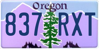 OR license plate 837RXT