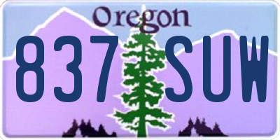 OR license plate 837SUW