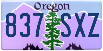 OR license plate 837SXZ
