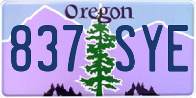 OR license plate 837SYE