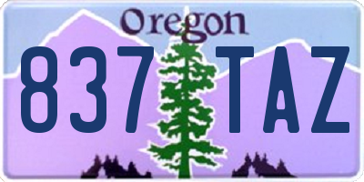 OR license plate 837TAZ