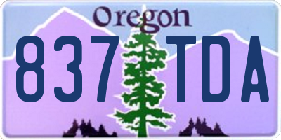 OR license plate 837TDA