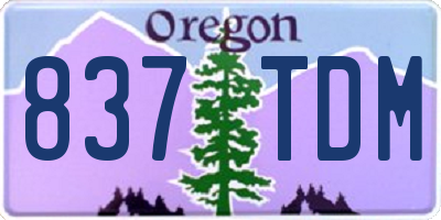 OR license plate 837TDM