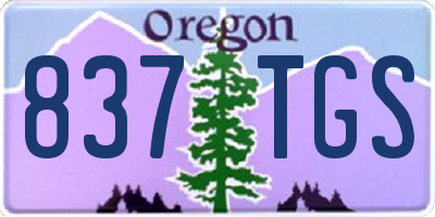 OR license plate 837TGS