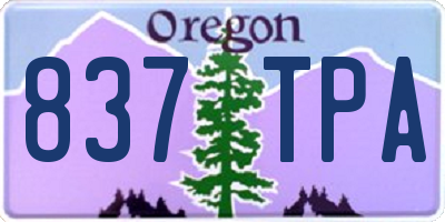 OR license plate 837TPA