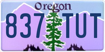 OR license plate 837TUT