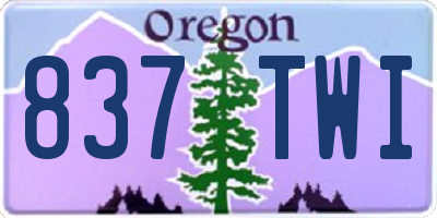 OR license plate 837TWI