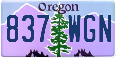 OR license plate 837WGN