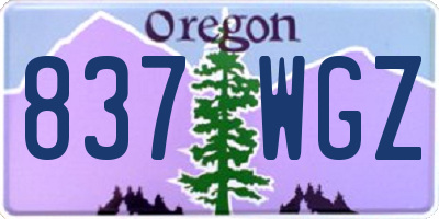 OR license plate 837WGZ