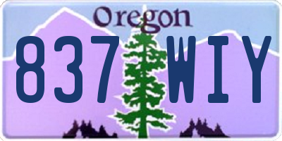 OR license plate 837WIY