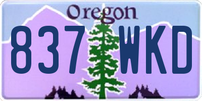 OR license plate 837WKD