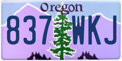 OR license plate 837WKJ