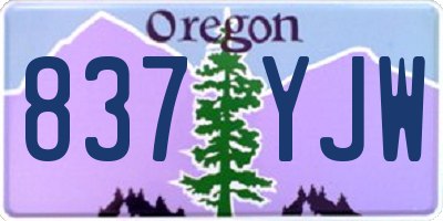 OR license plate 837YJW