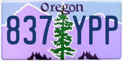 OR license plate 837YPP