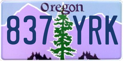 OR license plate 837YRK
