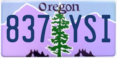 OR license plate 837YSI