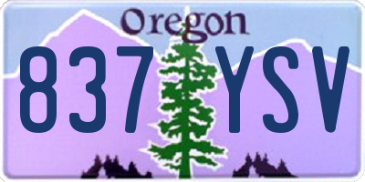 OR license plate 837YSV