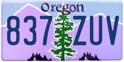OR license plate 837ZUV
