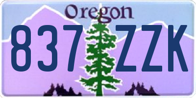 OR license plate 837ZZK