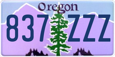 OR license plate 837ZZZ