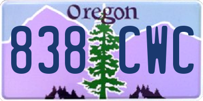 OR license plate 838CWC