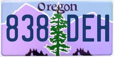 OR license plate 838DEH