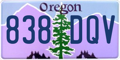 OR license plate 838DQV
