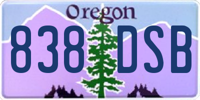 OR license plate 838DSB