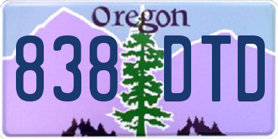 OR license plate 838DTD