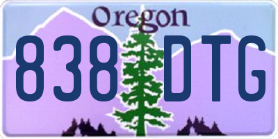 OR license plate 838DTG