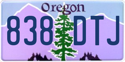 OR license plate 838DTJ