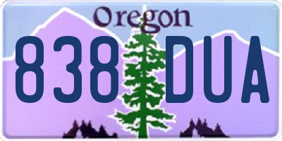 OR license plate 838DUA