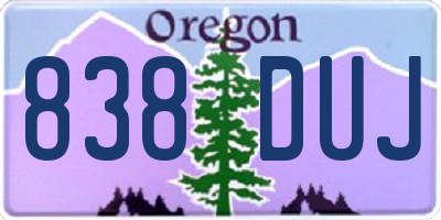 OR license plate 838DUJ