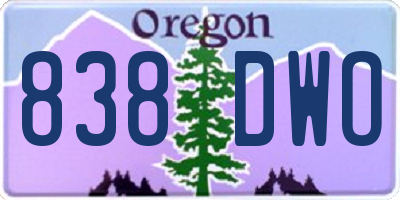 OR license plate 838DWO