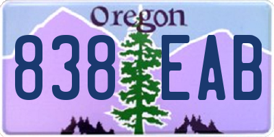 OR license plate 838EAB