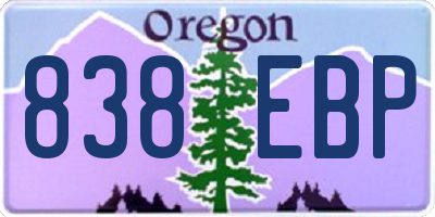 OR license plate 838EBP