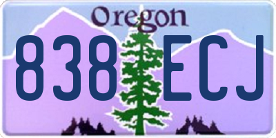 OR license plate 838ECJ