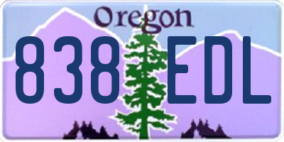 OR license plate 838EDL