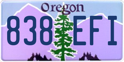 OR license plate 838EFI