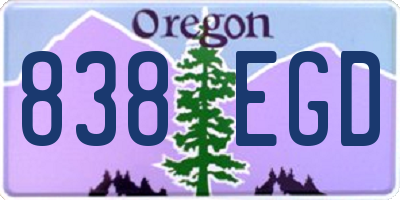 OR license plate 838EGD