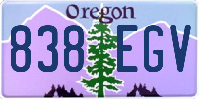 OR license plate 838EGV