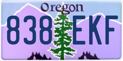 OR license plate 838EKF