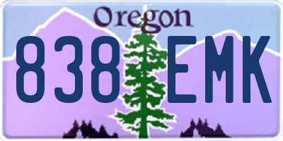 OR license plate 838EMK