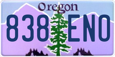 OR license plate 838ENO