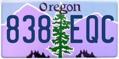 OR license plate 838EQC