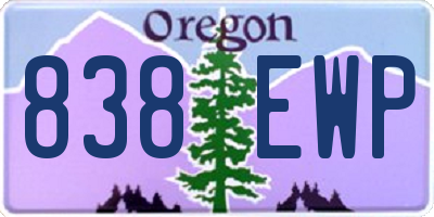 OR license plate 838EWP